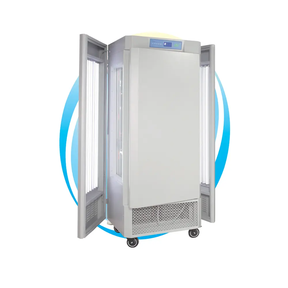 MGC-100BP-2L LED光照、人工培养箱 内胆尺寸：550x400x670 外形尺寸：690x800x1410 容积：150 载物托架：标配：3 最多：6 一恒