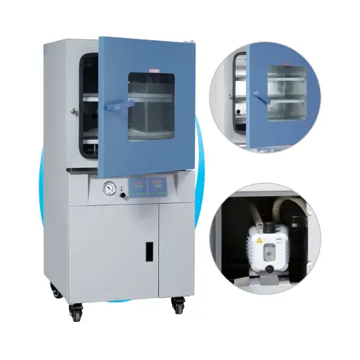 [G10000421] DZF-6090 真空干燥箱（立式） 内胆尺寸：450×450×450 外形尺寸：610×590×1350 载物托架：标配：2块独立控温 最多：2块独立控温 一恒